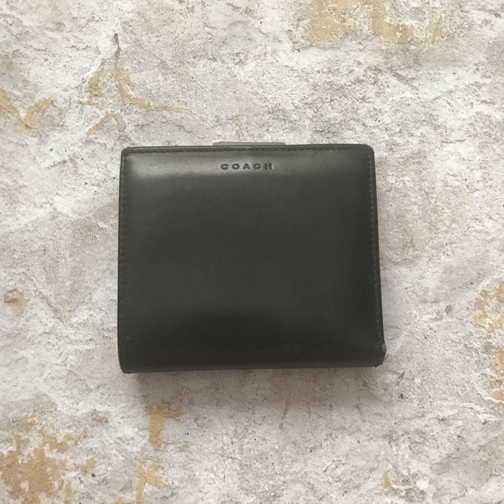 Coach leather wallet w frame coin purse